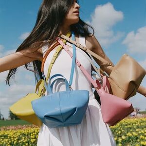 MANSUR GAVRIEL Mini Tulipano Leather Bag in Peony Pink